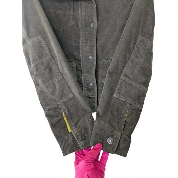 Vintage Eddie Bauer Womens S Corduroy Jacket Full Zip High Collar Elbow Patches - Picture 4 of 9